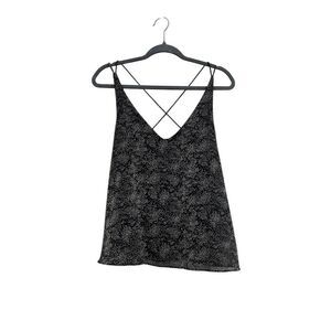Mahina Women's M Black Polka Dot Strappy Camisole Tank Top Casual